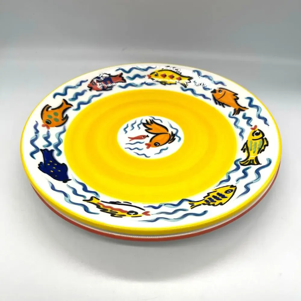 Les Tropiques Strata Set of 6 Dinner Plates 10 5/8